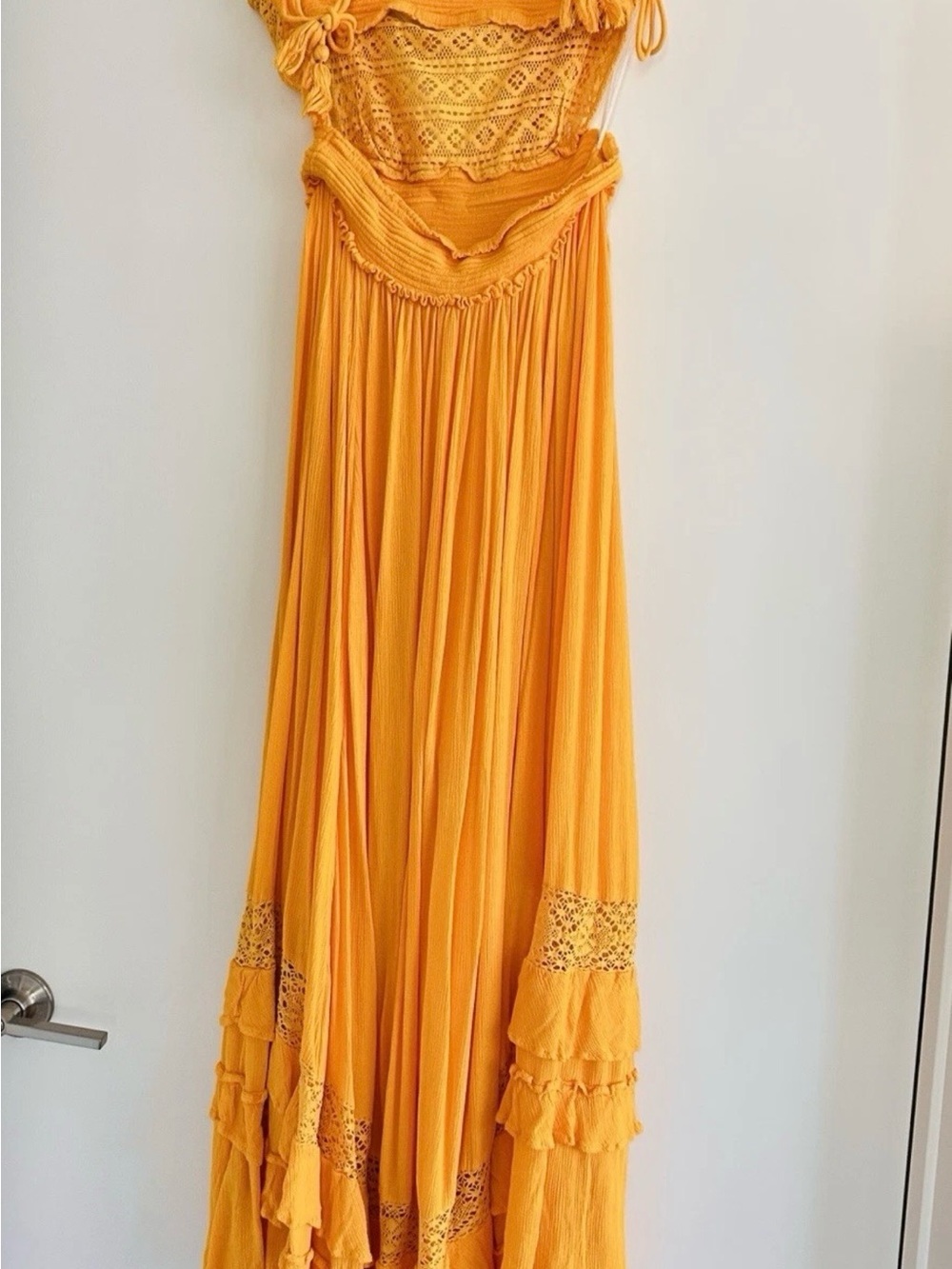 Free People Santa Maria Maxi Dress In Sunny Yellow, Size large - Picture 3 of 3